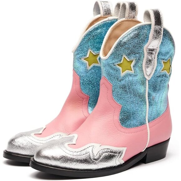 Other - Girls Cowboy Boots Kids Western Cowgirl Mid-Calf Pull-On Riding Shoes